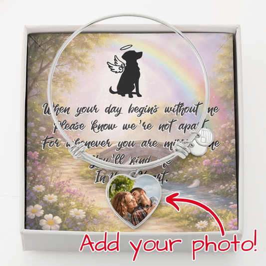 Rainbow Bridge Dog Bereavement Bangle Bracelet